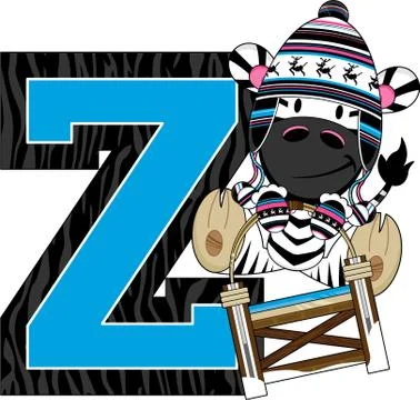 Z is for Zebra - Alphabet Learning Vector Illustration Illustrazione stock