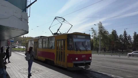 Z18 The final stop of the tram. Stock Footage 140503132