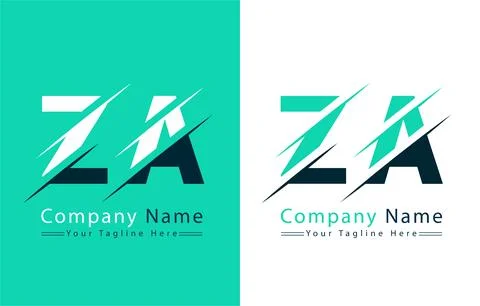 ZA Letter Logo Vector Design Template Elements Illustrazione stock