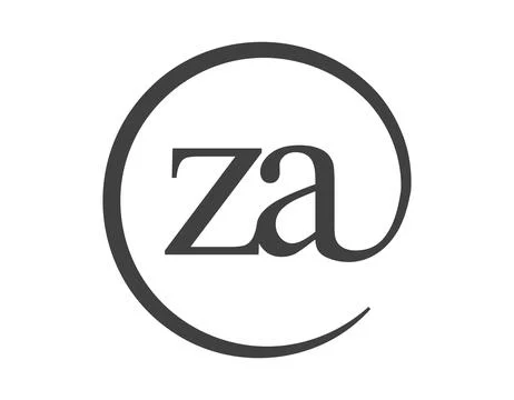 ZA logo from two letter with circle shape email sign style. Z and A round l.. Stock Illustration