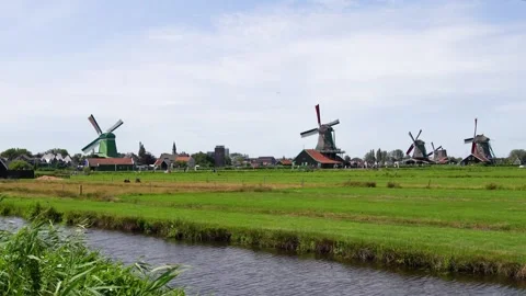 Zaanse Schans windmills. Stock Footage 252689931