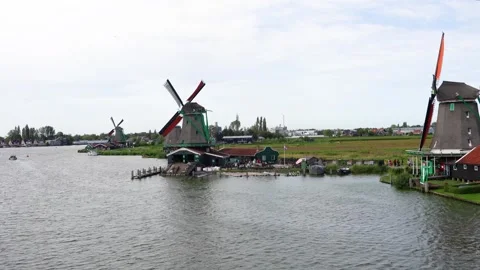 Zaanse Schans windmills. Stock Footage 252690164