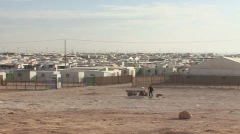 Zaatari Refugee Camp Stock Footage 35850857