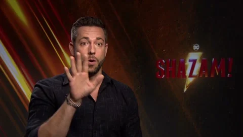 Zachary Levi, Mark Strong, David F Sandberg, and Peter Safran on Shazam 스톡 동영상 148639635