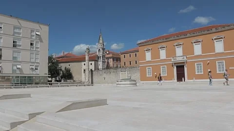 Zadar Green Square Stock Footage 60221636