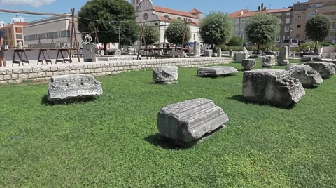 Zadar Green square Stock Footage 60221665