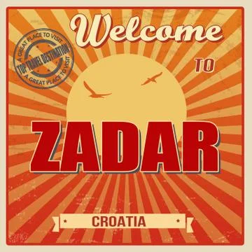 Zadar retro poster Stock Illustration