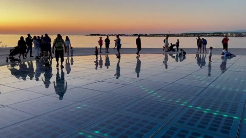 Zadar's Sun Salutation monument Stock-Footage 170086889