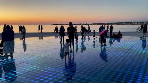 Zadar's Sun Salutation monument Stock-Footage 170628150