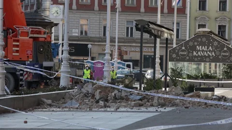 Zagreb hit by the earthquake Stock Footage 129271979
