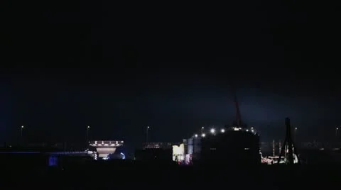 Zagreb night amusement park Stock Footage