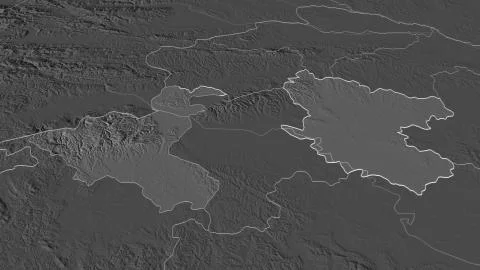 Zagreba?ka, Croatia. Bilevel elevation map with surface waters Stock Illustration