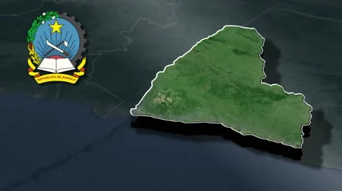 Zaire with Coat of arms animation map Stock Footage 63603988