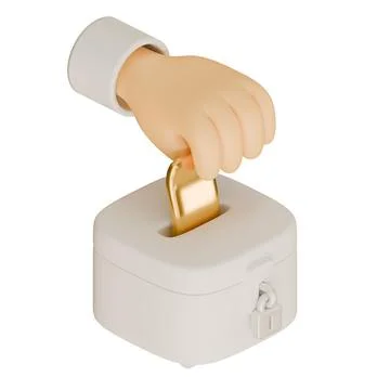 Zakat 3D Render Design Element Isometric View Stock Illustration