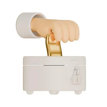 Zakat 3D Render Design Element Side View Stock Illustration