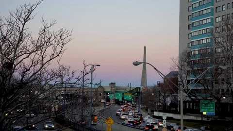 Zakim bridge at dusk Video stock 100522743