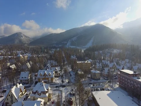 Zakopane - Mountain town in Polish Tatra Mountains Stock Footage