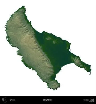 Zakynthos, Greece, isolated on white. Physical Stock Illustration