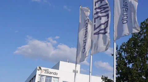 Zalando flag in brieselang Stock Footage 33003048