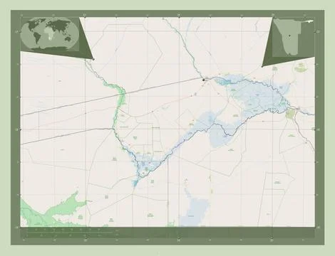 Zambezi, Namibia. Open Street Map Illustrazione stock
