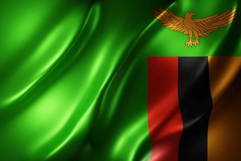 Zambia 3d flag Stock Illustration