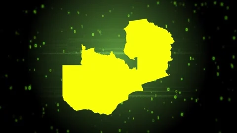 Zambia Digital Map Intro Stock Footage 247972125