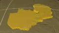 Zambia extruded. Bumps. Graticule. 4k or 4k+ Resolution