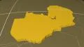 Zambia extruded. Solids. Graticule. 4k or 4k+ Resolution