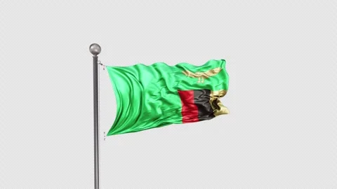 Zambia Flag  Animation Loop Include Alpha 3D Rendering 스톡 동영상 283148755