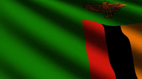 Zambia flag close-up Stock Footage 5088646