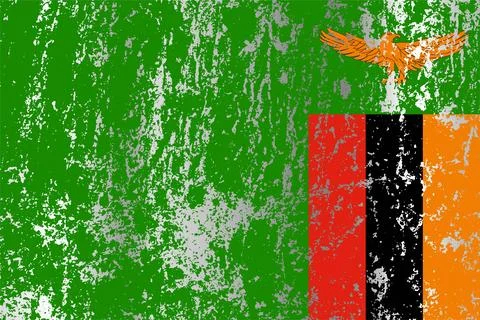 Zambia flag with grunge effect. Stock Illustration