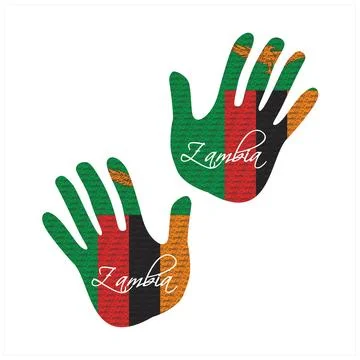 Zambia flag hand vector Stock Illustration