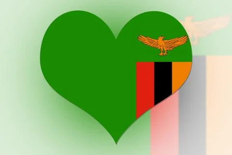 Zambia flag heart Stock Illustration