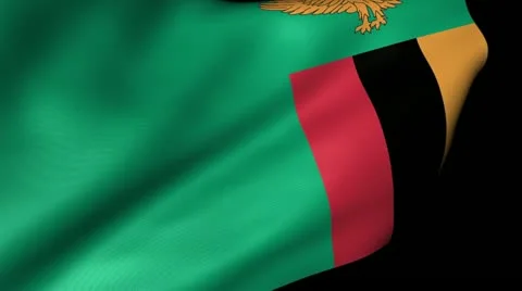 Zambia Flag Waving Stock-Footage 12230497