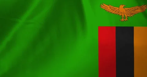 Zambia flag waving with the wind background loop video animation Video stock 327174029