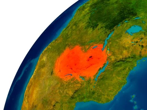 Zambia on globe Stock Illustration