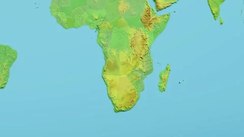Zambia Map 3D animated with Borders Video stock 348858190
