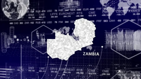 Zambia Map Animation Loop | Growth, GDP, Oil Economy &amp; Development Insights Stock Footage 331565923