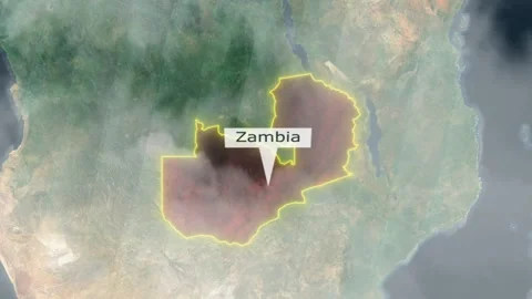 Zambia Map - Clouds Effect Video stock 267652244