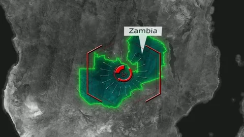 Zambia Map - Cyber Attack Video stock 268775943