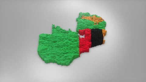 Zambia Map with Flag Intro Background Stock Footage 315165315