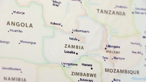 Zambia on a Map Stock Footage 99886012