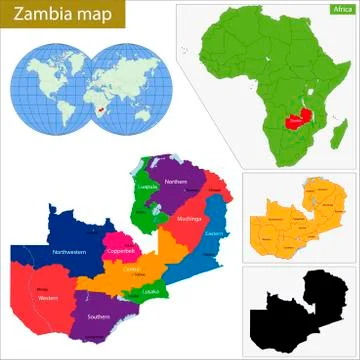 Zambia map Stock Illustration