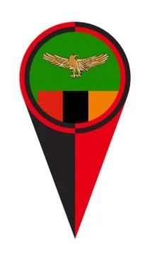 Zambia Map Pointer Location Flag イラスト素材