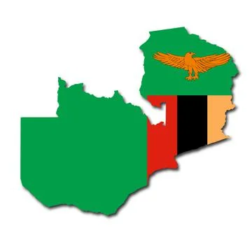 Zambia map on white background with clipping path 3d illustration Stock Illustration