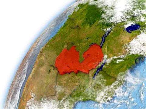 Zambia on model of planet Earth Stock Illustration