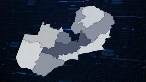 Zambia network map Stock Footage 87977837