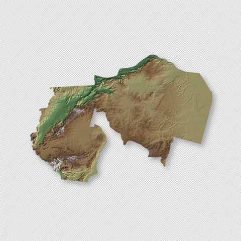 Zambia Rotating 3D Relief Map Seamless Loop, Alpha Channel 4K Stock Footage 340696562