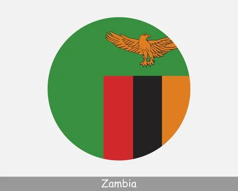Zambia Round Flag Stock Illustration