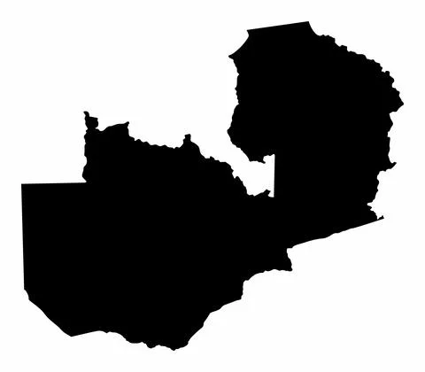 Zambia silhouette map Illustrazione stock